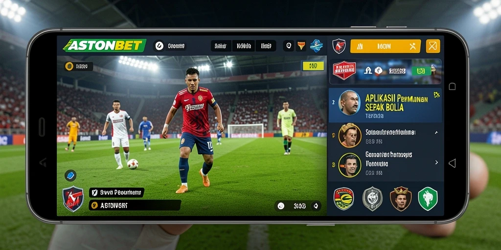 Screenshot gameplay ASTONBET menampilkan aksi sepak bola yang mendebarkan.