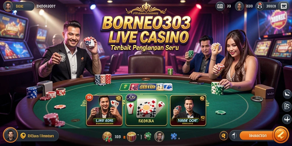Tampilan gameplay Live Casino di BORNEO303 dengan dealer profesional.
