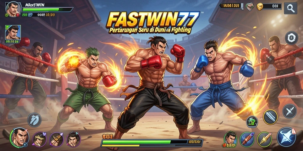 Tampilan seru pertarungan dalam FASTWIN77 dengan karakter dinamis.