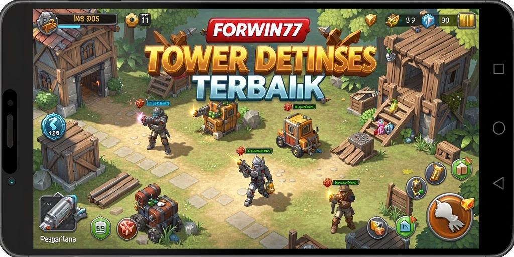 Gameplay FORWIN77 dengan strategi Tower Defense yang seru.