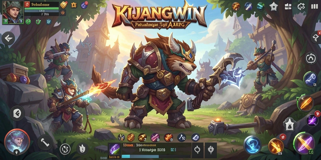 Screenshot utama KIJANGWIN menampilkan aksi seru dalam pertempuran ARPG.