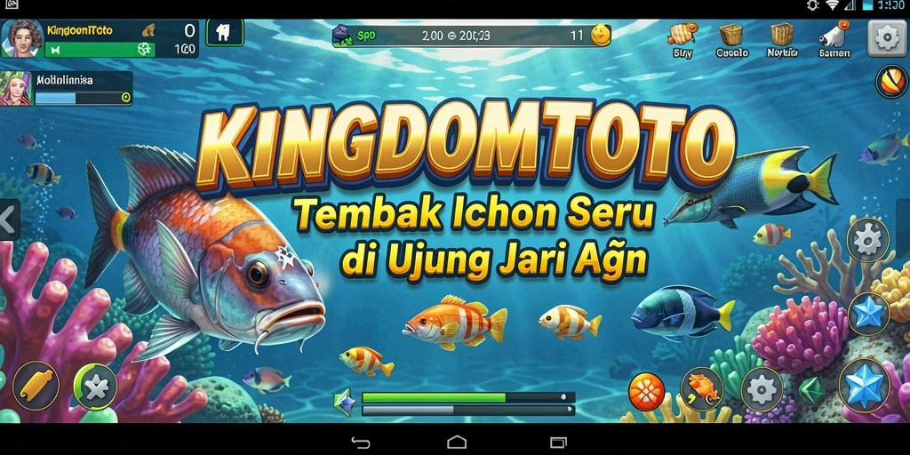 Tampilan gameplay KINGDOMTOTO dengan aksi menembak ikan yang seru.