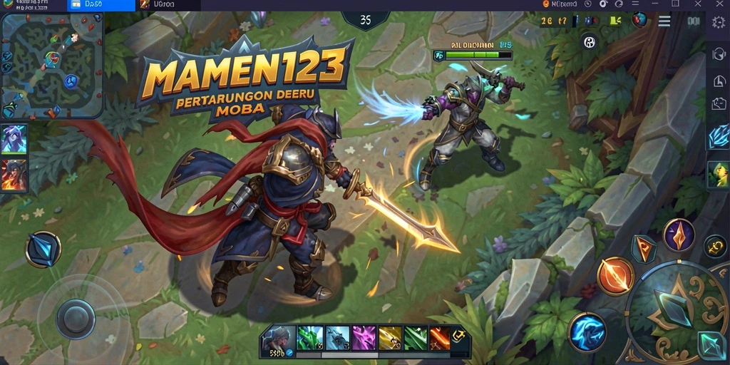 Screenshot gameplay MAMEN123 dengan aksi seru di arena pertarungan.