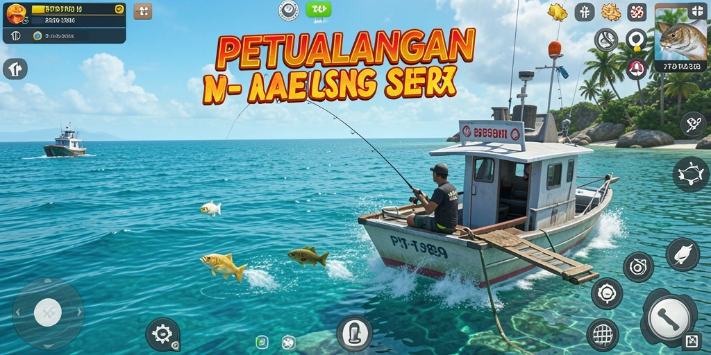 Tampilan gameplay PT89 yang menarik saat menangkap berbagai jenis ikan.