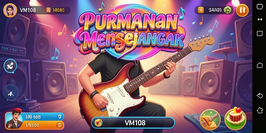 Tampilan menarik dari gameplay VM108 yang penuh musik.